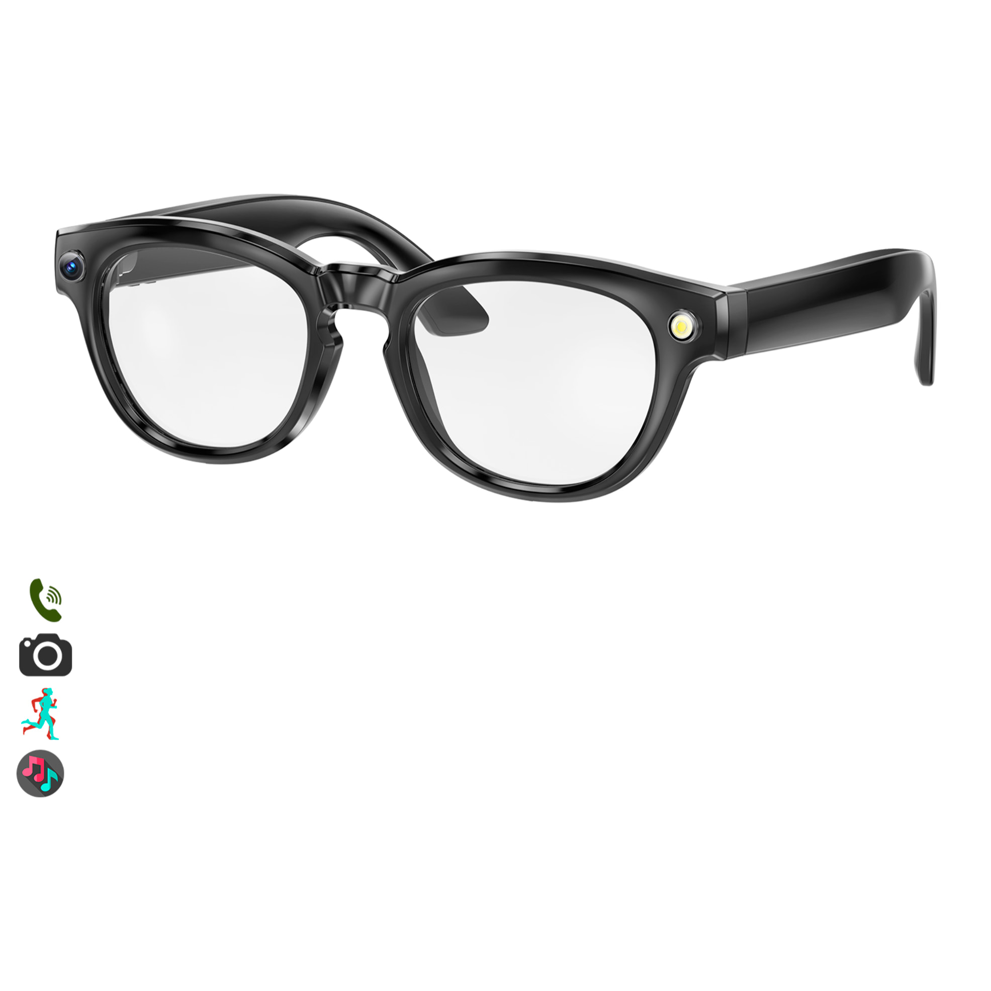 Occhiali intelligenti GS380, con fotocamera, controllo musicale, assistente vocale, cambio di colore automatico.