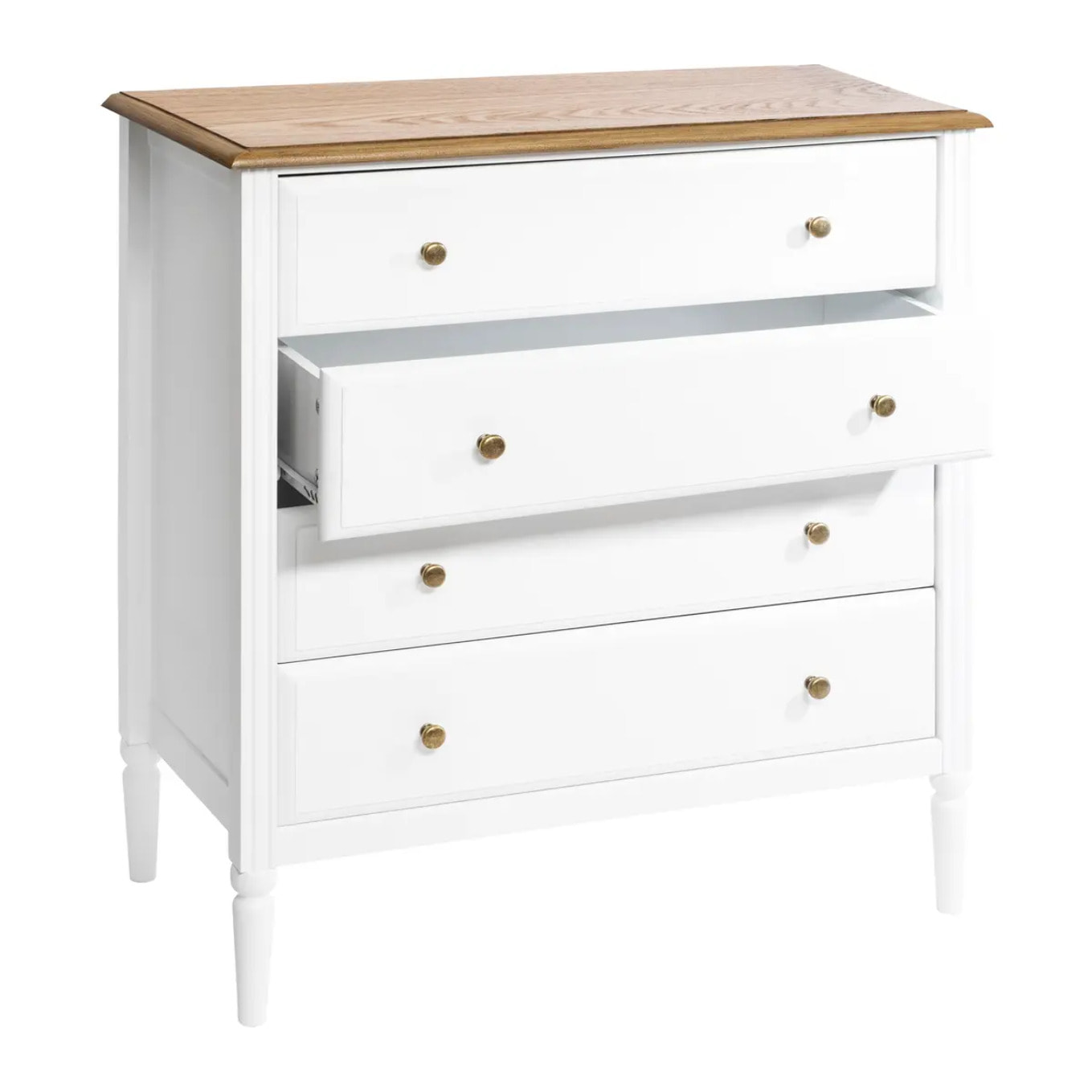 Commode "Solen" bois blanc 5 tiroirs