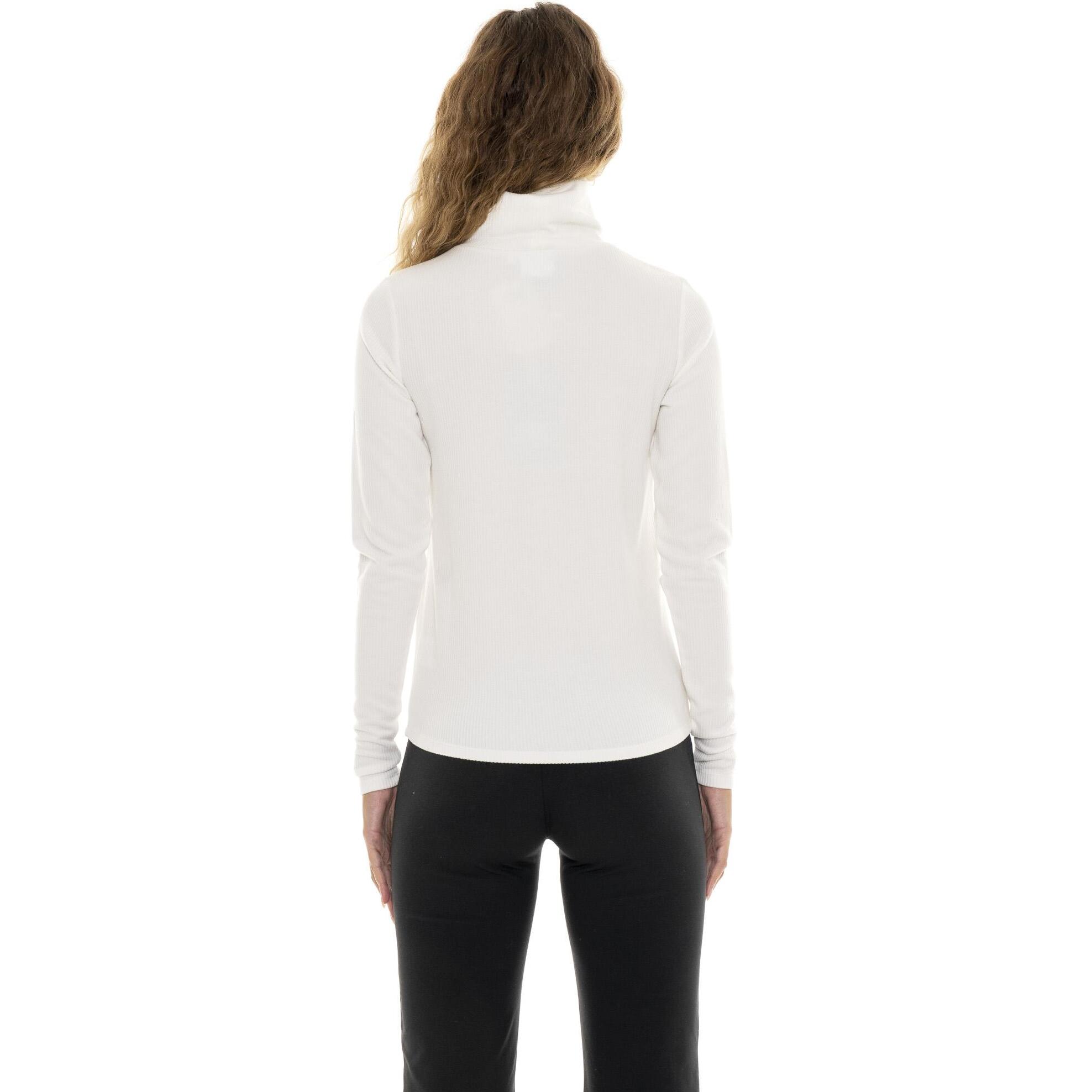 Camiseta de mujer con cuello alto y manga larga acanalada "Pearl"