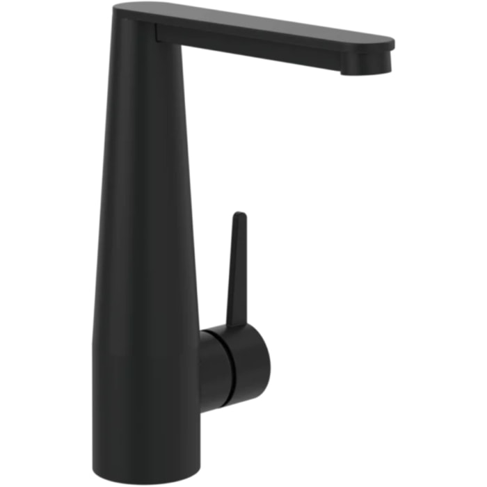 Mitigeur lavabo Conum ouverture côté avec vidage Push Open Noir mat