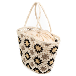 Basento Borsa a spalla Donna. Realizzato in cotone tessuto a mano.