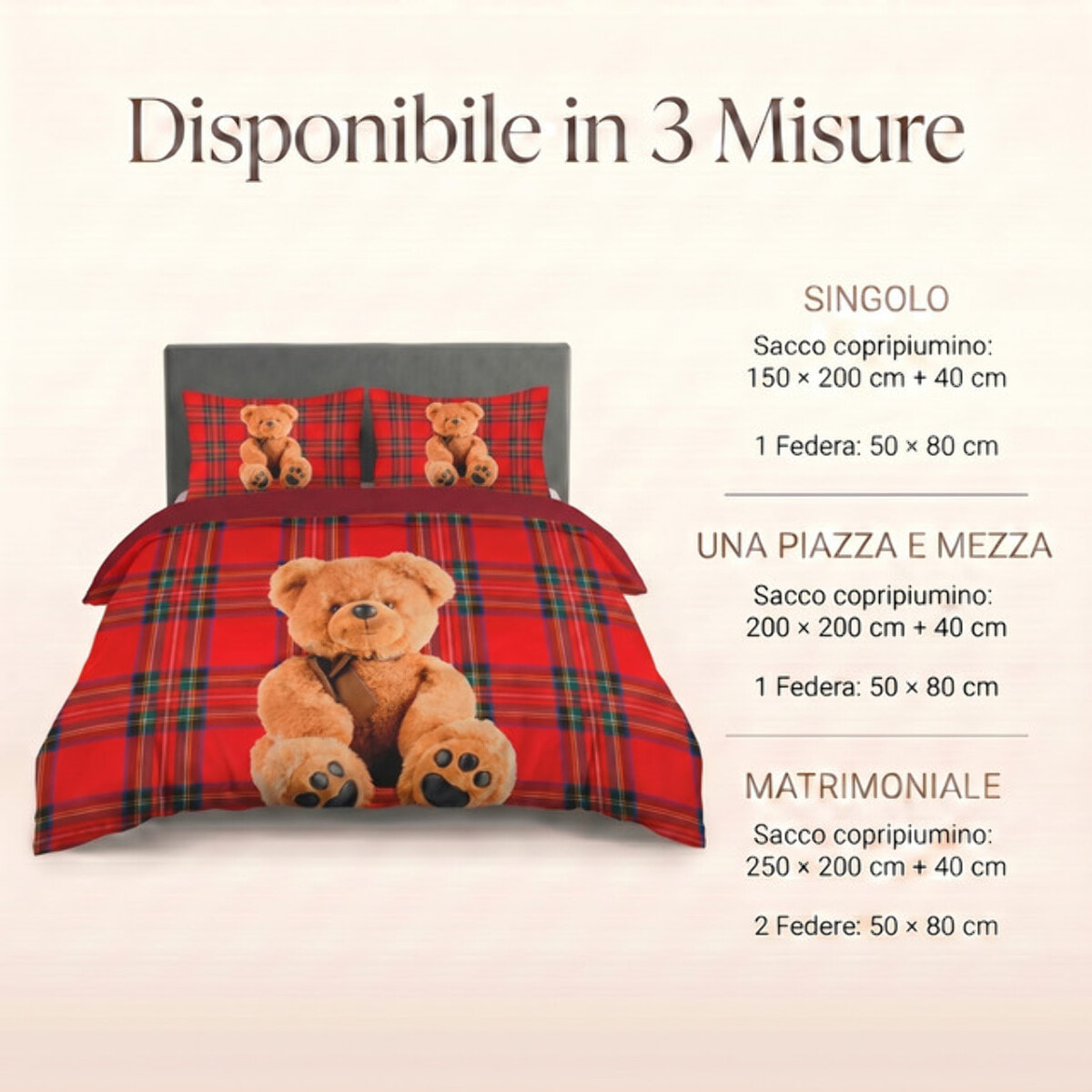 Parure Copripiumino in 100% Cotone con Federe Coordinate, Morbida e Traspirante, Certificata OEKO-TEX, Fantasie Moderne per Camera da Letto