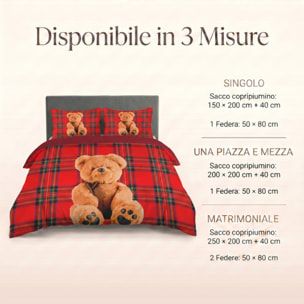 Parure Copripiumino in 100% Cotone con Federe Coordinate, Morbida e Traspirante, Certificata OEKO-TEX, Fantasie Moderne per Camera da Letto