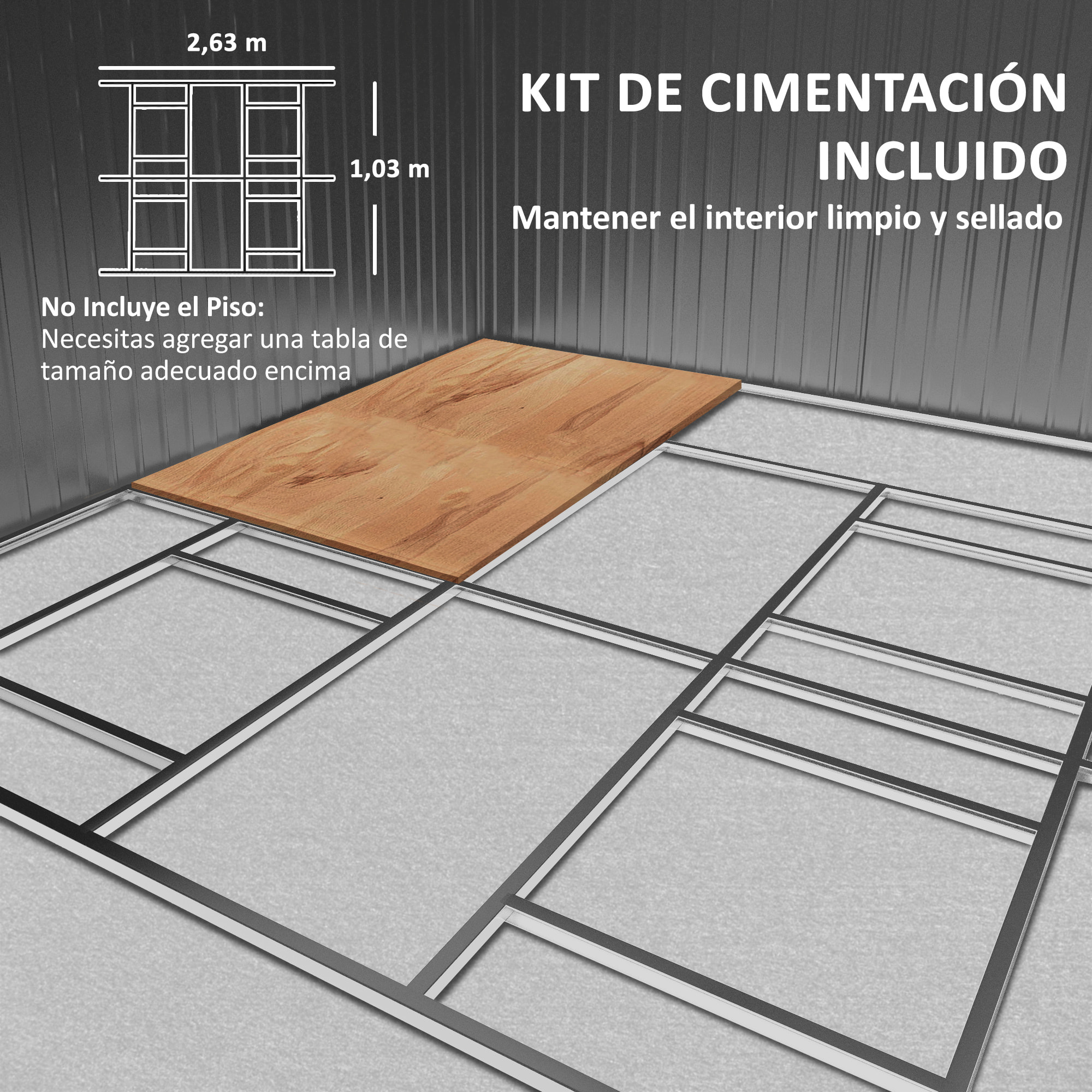 Caseta de Jardín Exterior 12,4 m² 340x386x200 cm Cobertizo de Jardín Exterior Metálico con Puerta Corredera, Base Refuerzo (Suelo NO Incluido) y Ventanas Gris Oscuro