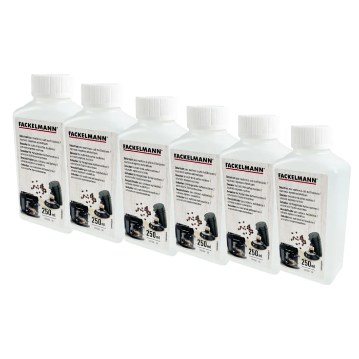 Ensemble de 6 Détartrants liquide pour machine à expresso et multi boisson 25 cl Fackelmann Petit Déjeuner