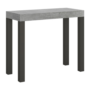 Console extensible 90x40/196 cm Everyday Small Gris Béton cadre Anthracite