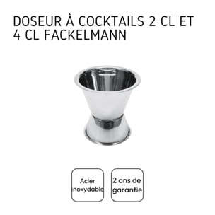 Duo cocktails avec shaker et doseur à alcool inox Fackelmann Bar Concept