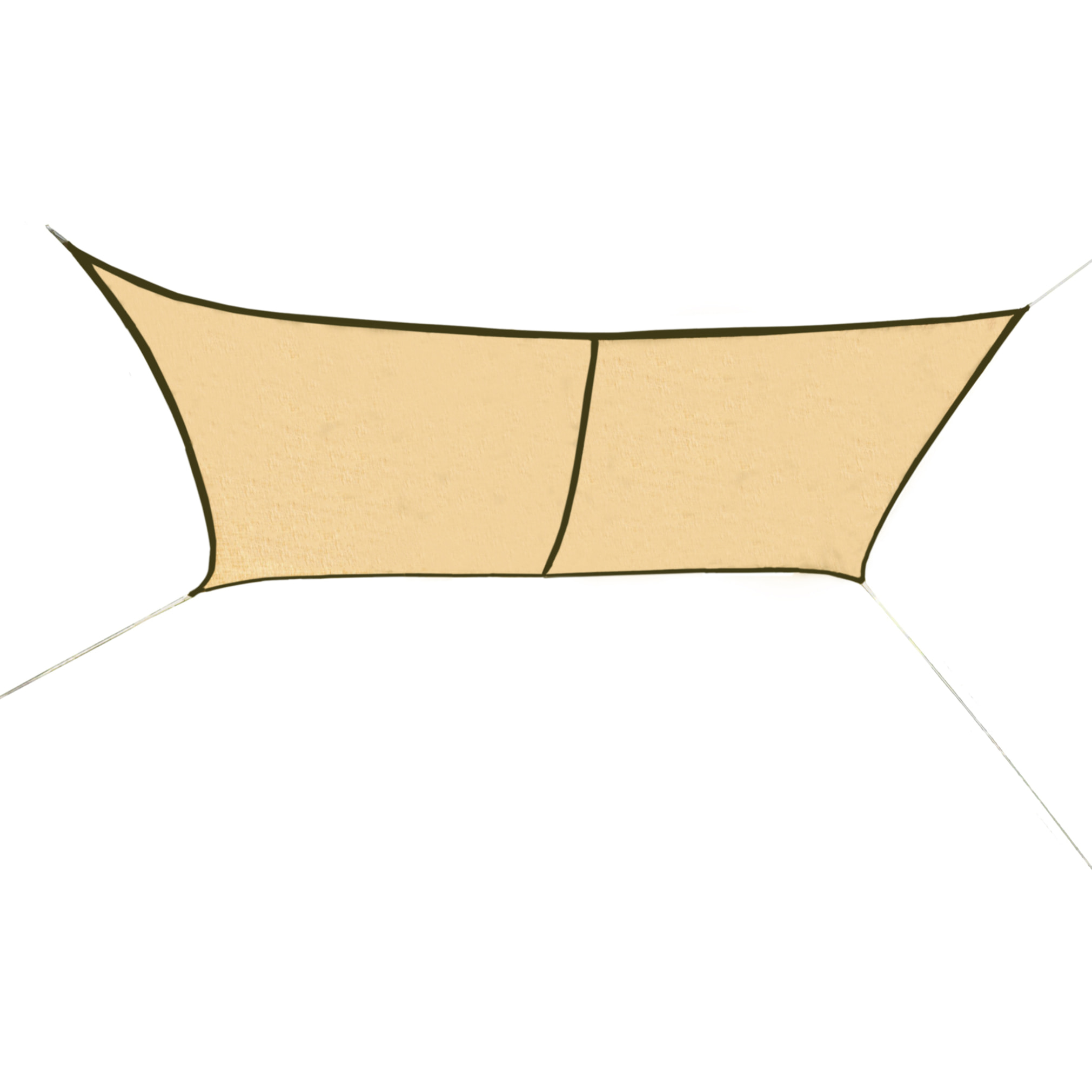 Voile d’ombrage rectangulaire en jute - Naturel