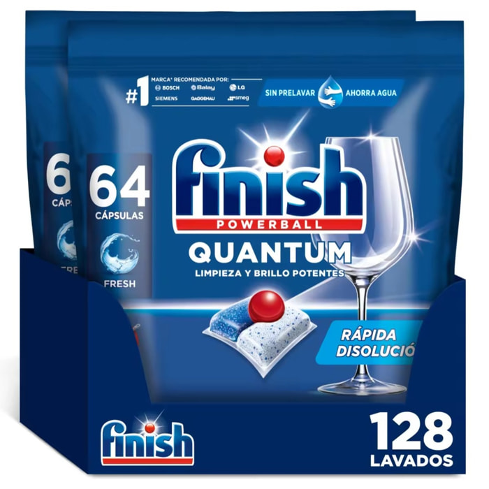 Finish Quantum 128 Pastillas para lavavajillas