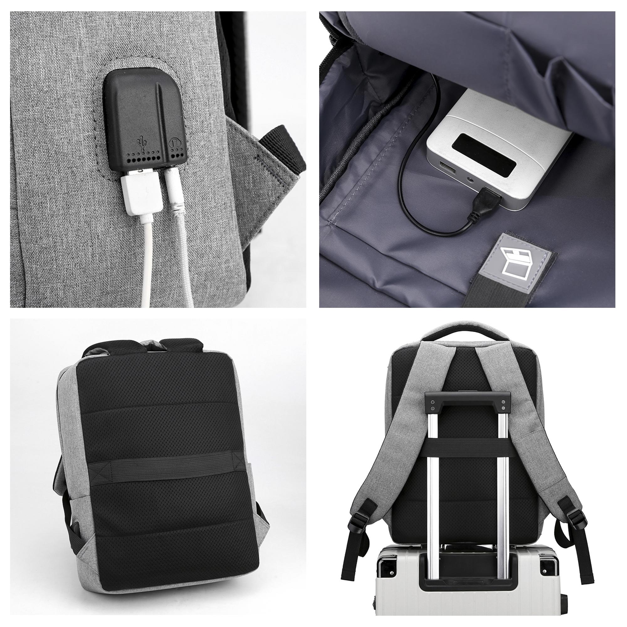 DAM Mochila para Laptop con interfaz de carga USB. 29x11x40 Cm. Color: Gris