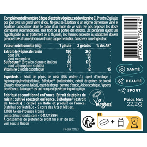 Nutri&Co Antioxydant Extrait Pépins de Raisin OPC Anti-Âge - 60 gélules Vegan