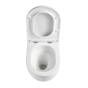 WC suspendu sans bride Tornado Quiet et fixations invisibles, abattant frein de chute (SAT67010RTORP)