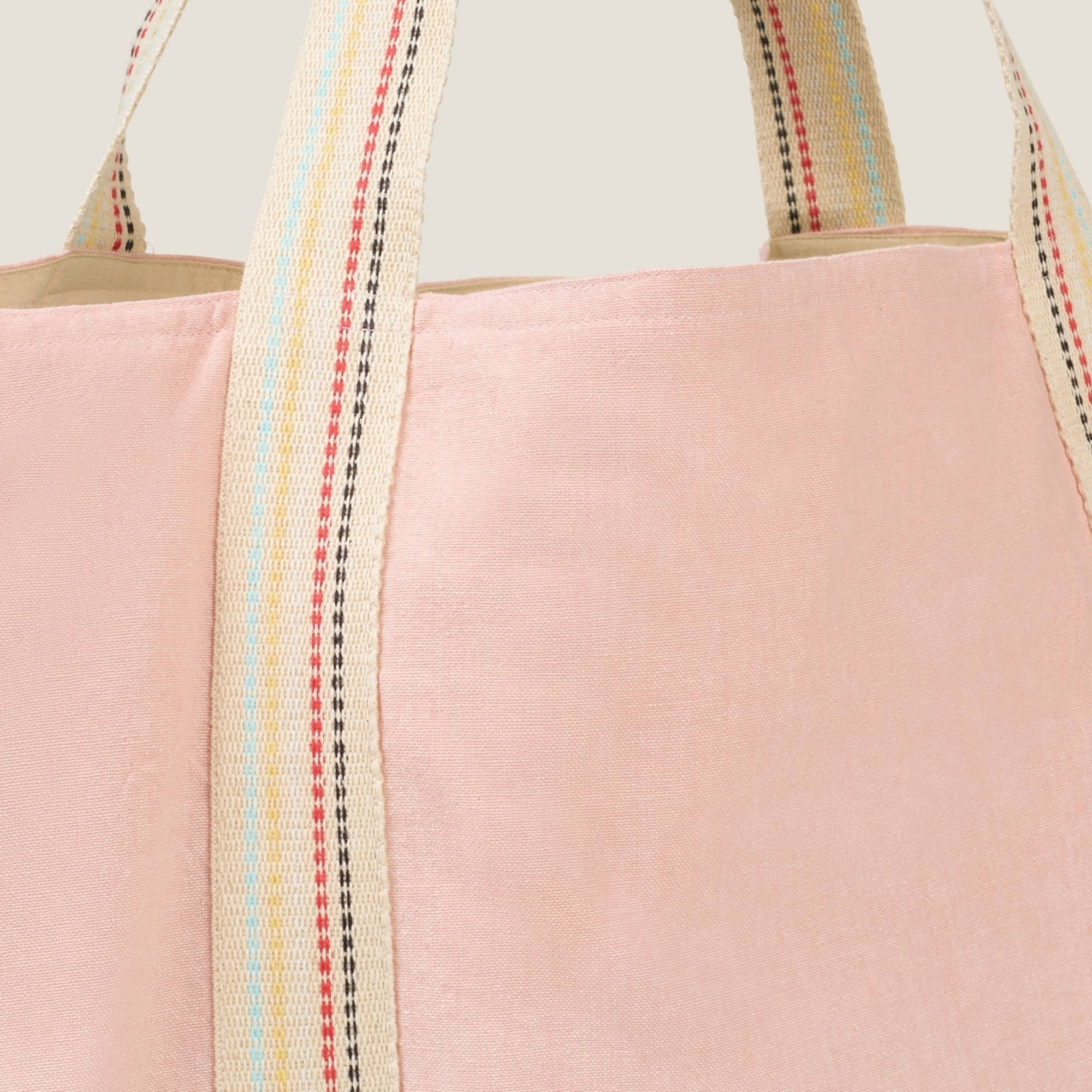 Bolsa grande algodón tejido Gem color rosa