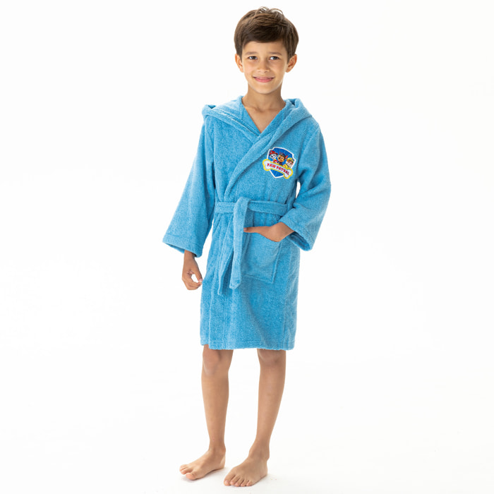 Peignoir enfant à capuche 100% coton, PAT PATROUILLE TEAM