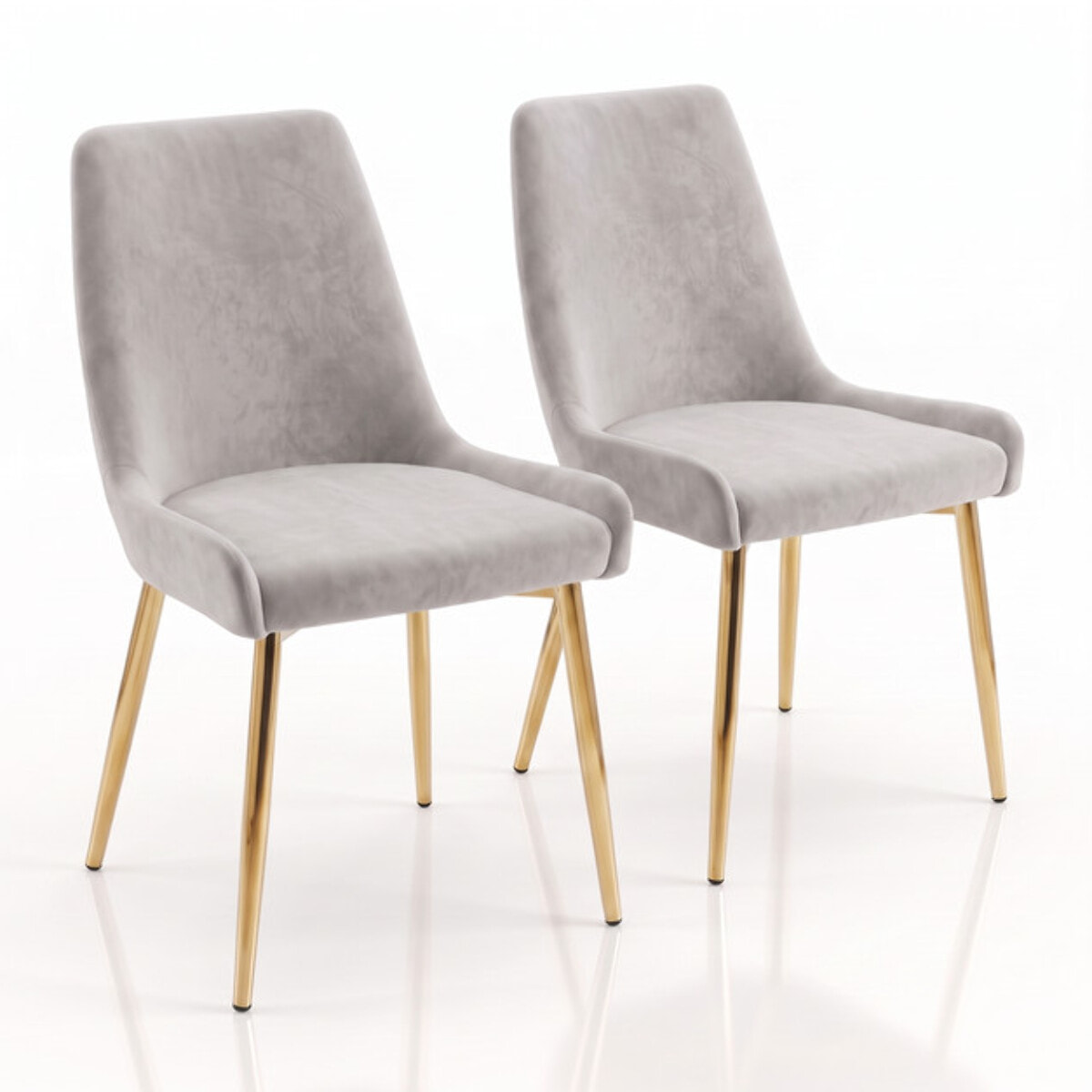 Sedia Imbottita in Effetto Velluto con Gambe Oro, Design Moderno ed Elegante per Sala da Pranzo, Cucina, Soggiorno, Studio e Ufficio