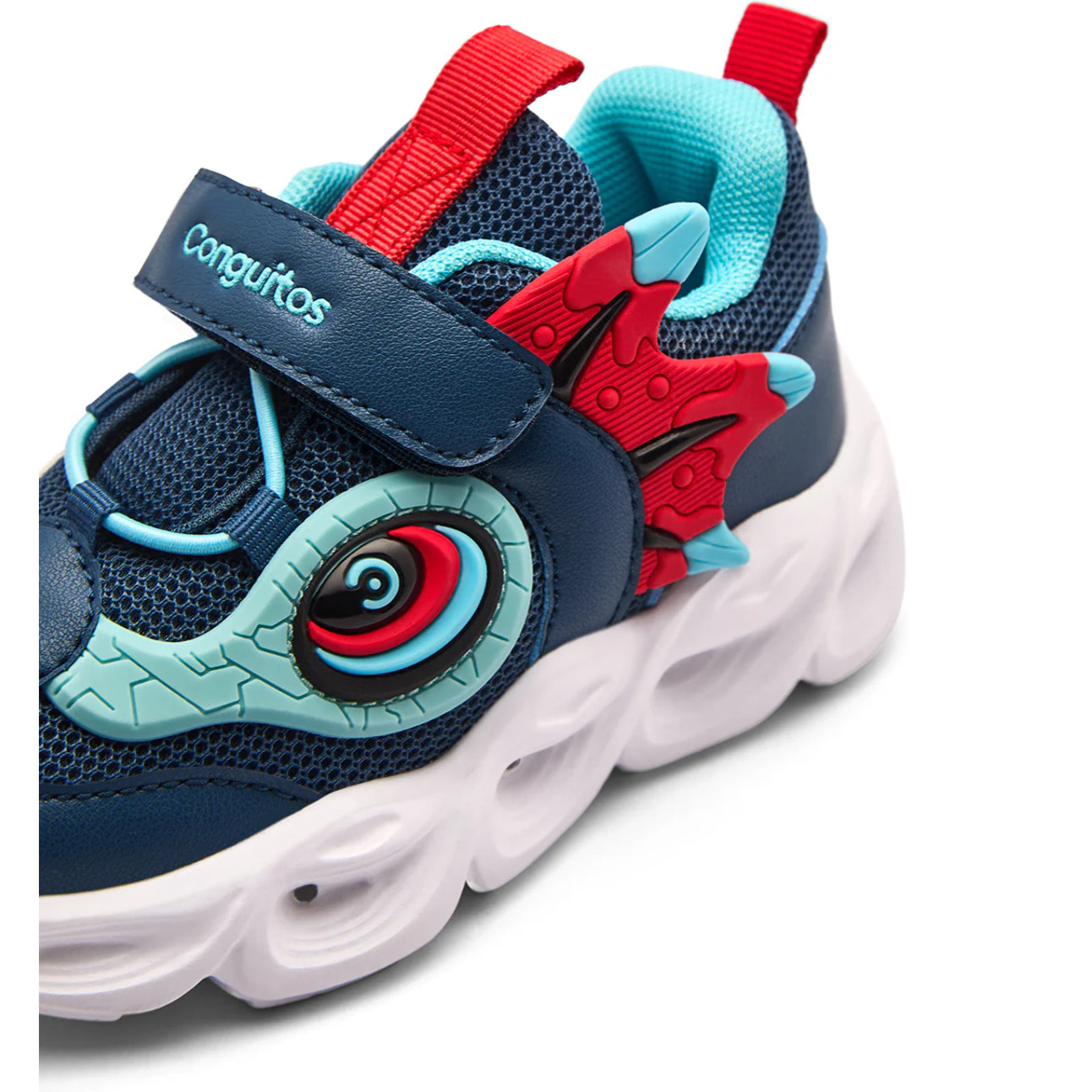 Sneakers luminose per bambini con stampa di dinosauri