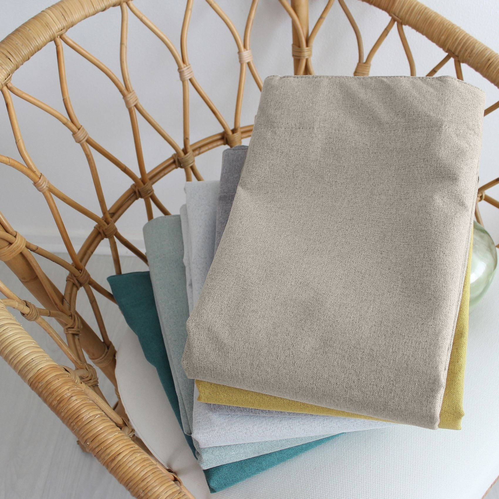 Rideau occultant aspect chambray - Beige