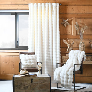 Rideau imitation fourrure ultra doux - Ecru