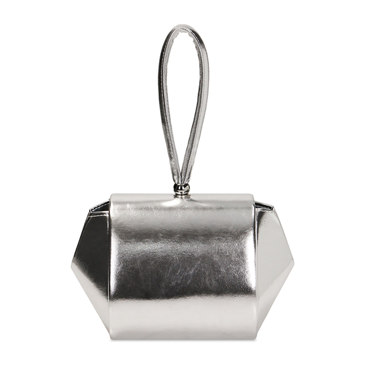 Mini bag argento laminato
