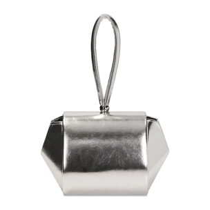 Mini bag argento laminato