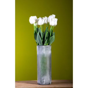 Tulipano Con Foglie. Altezza 67 Cm - Pezzi 12 - 9X67X5cm - Colore: Altro - Bianchi Dino - Fiori Artificiali