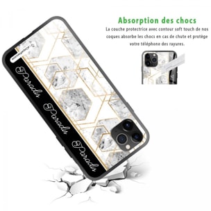 Coque iPhone 11 Pro Coque Soft Touch Glossy Marbre Noir Paradis Design La Coque Francaise