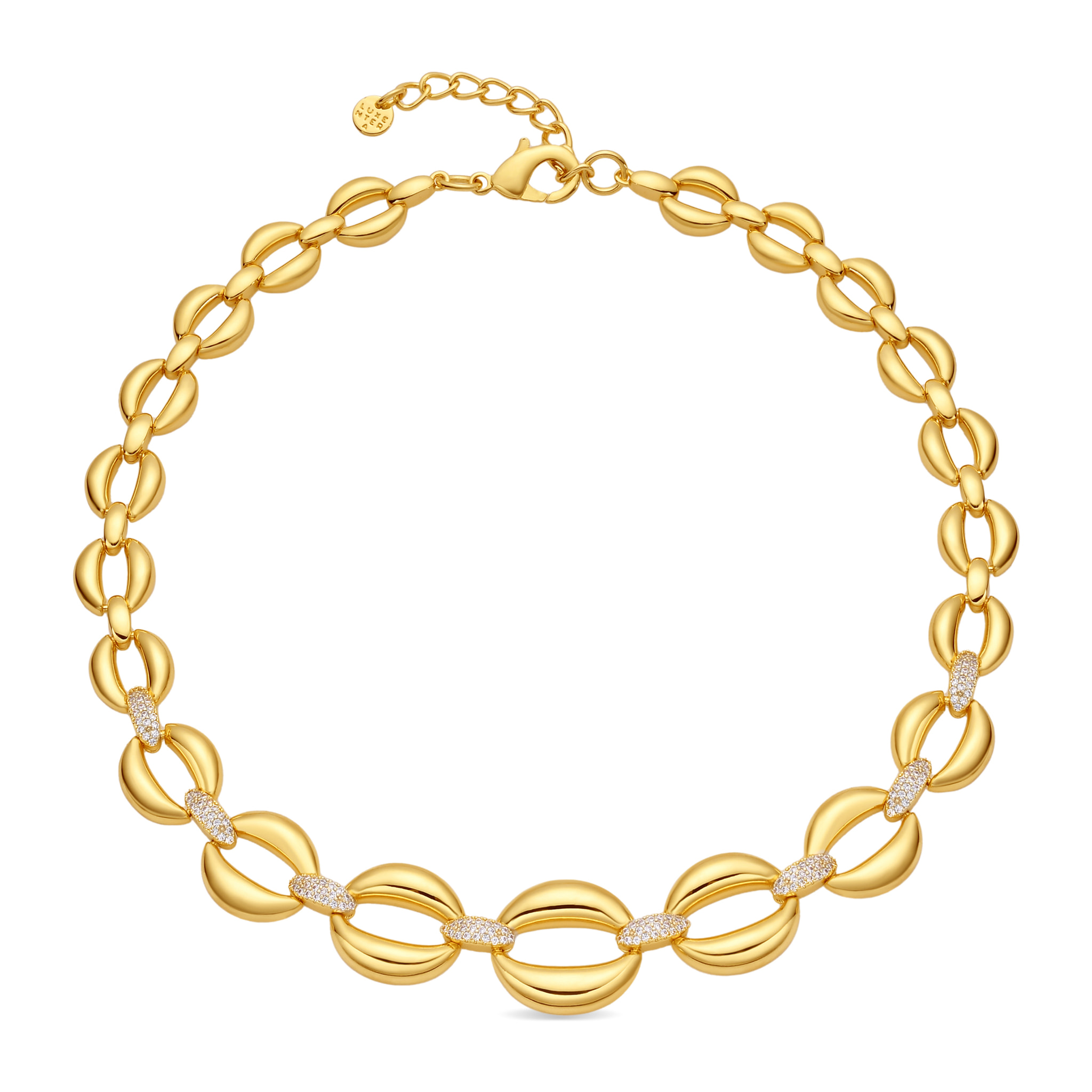 Collar de Circonita Brillante acabado en oro amarillo de 18k