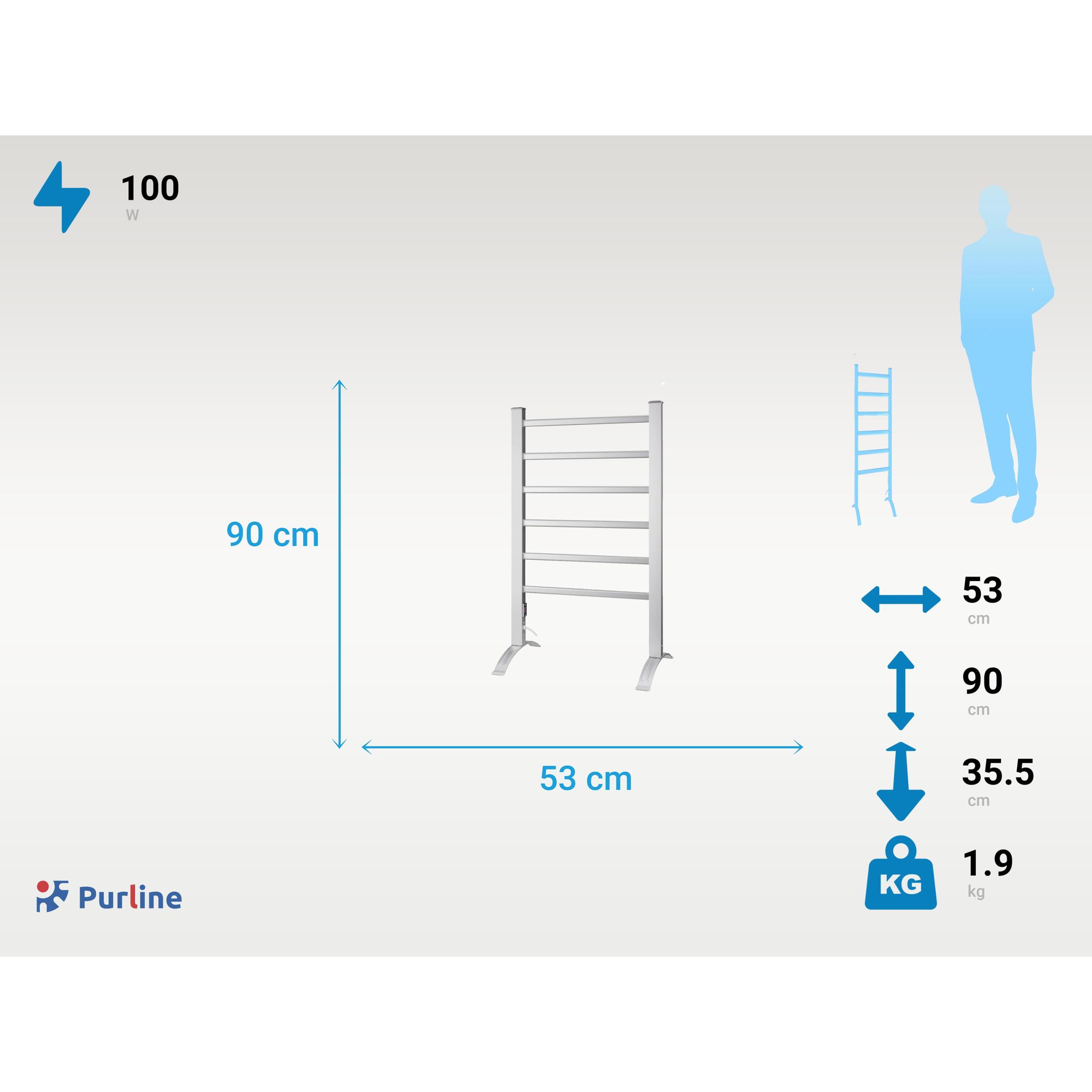 Sèche-serviettes électrique aluminium 100W