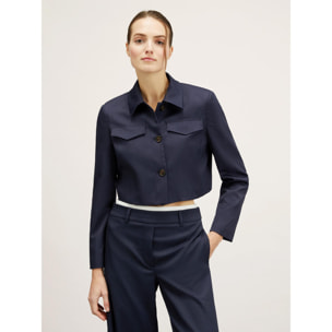 Motivi - Giacca cropped con patte - Blu