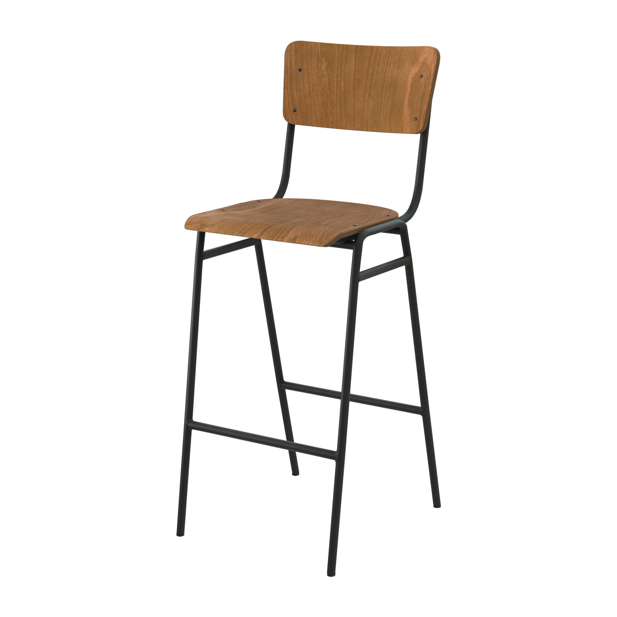 Lot de 2 chaises de bar 75 cm en bois - Clem