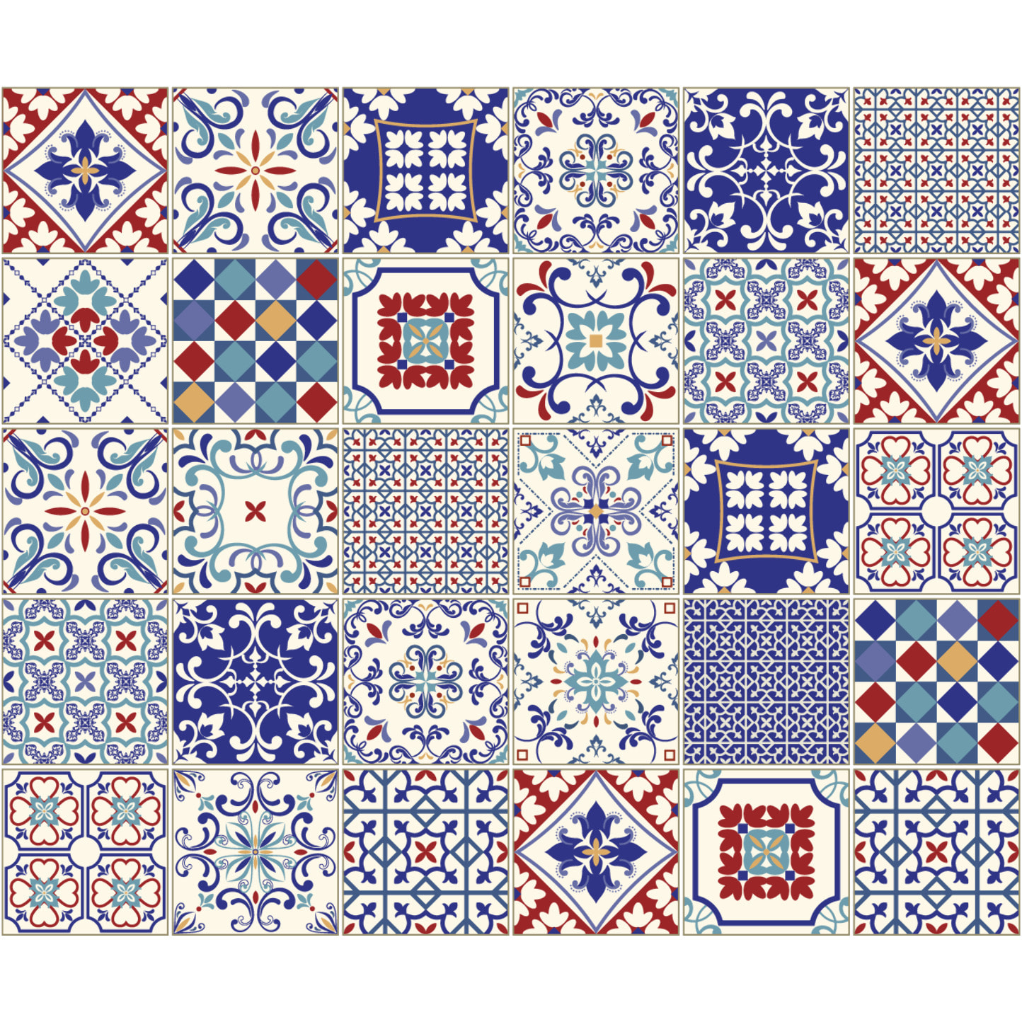 Sticker carrelage - Ambiance Sticker - 30 CARRELAGES AZULEJOS SIRANO - AZULEJOS SIRANO - 15x15cm