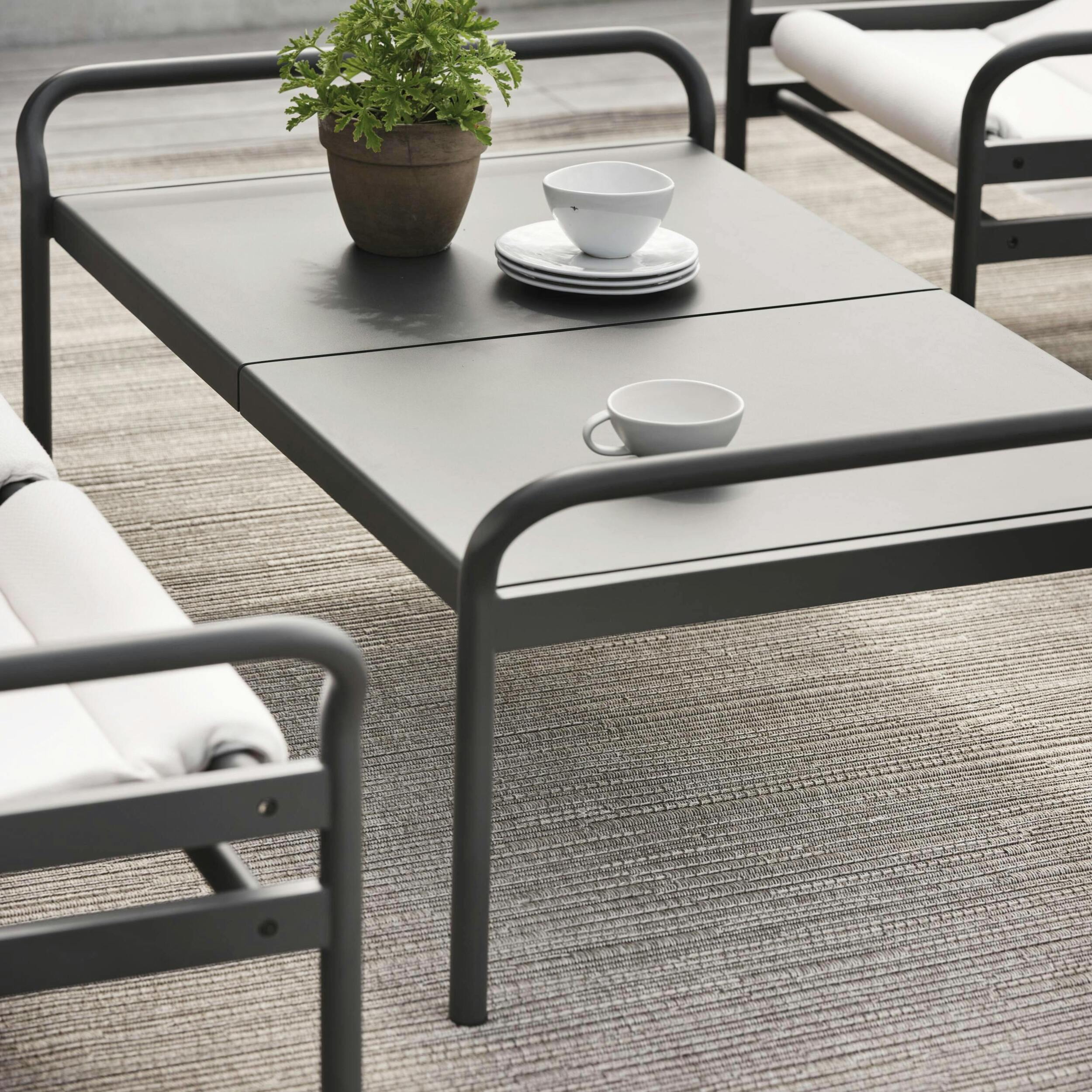 Salon de jardin en aluminium gris ardoise (4 pièces) OSLO