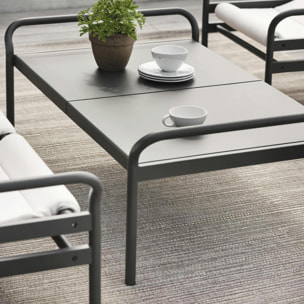 Salon de jardin en aluminium gris ardoise (4 pièces) OSLO