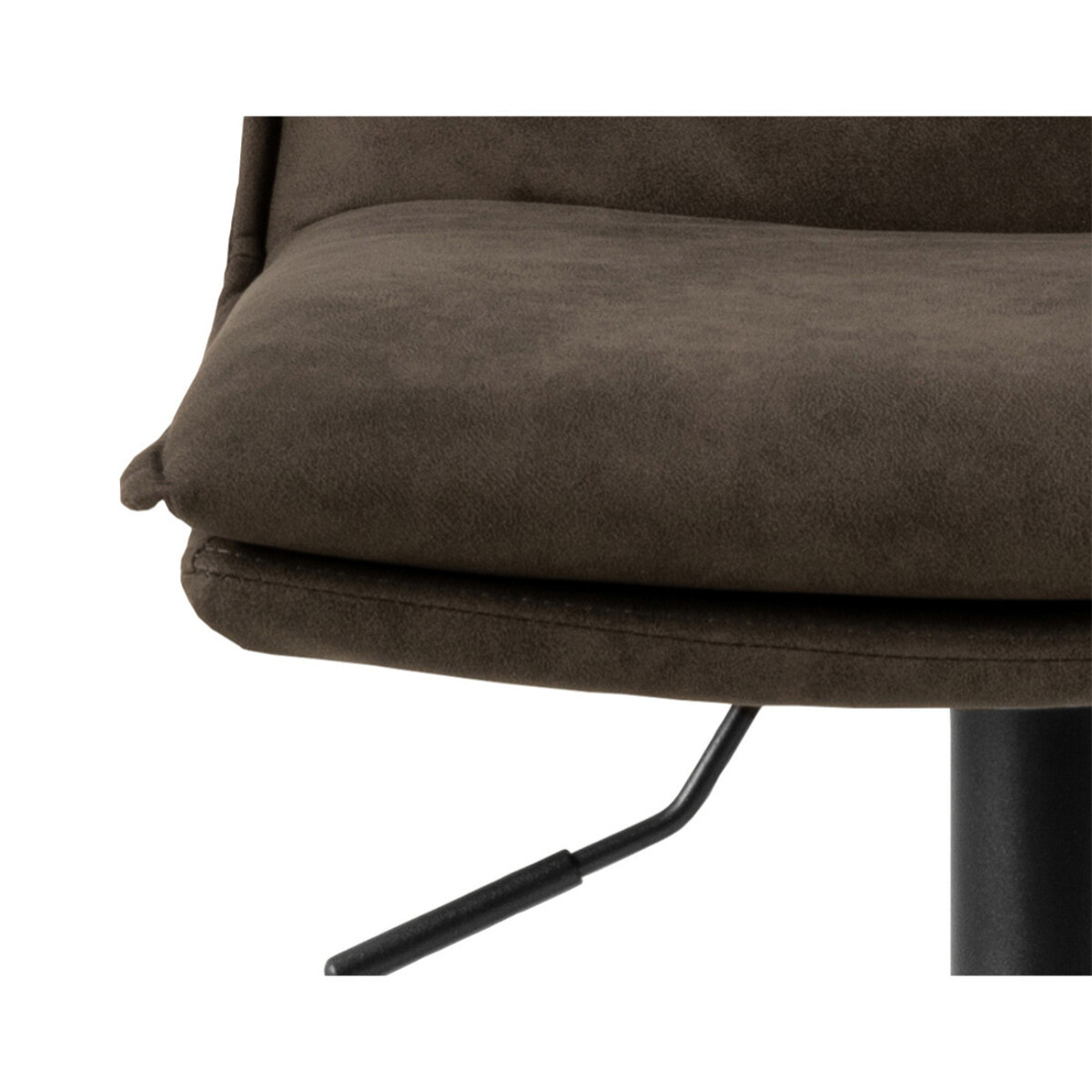 Alora - lot de 2 tabourets - ajustables et pivotants - en tissu texturé et suédine - gris anthracite - Gris Anthracite