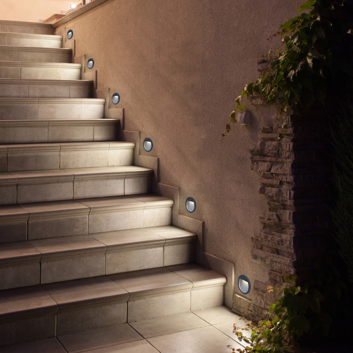 Forlight Medi empotrable de pared exterior con luz led blanco cálido 3000K en color gris urbano