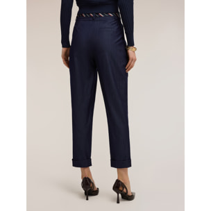 Motivi - Pantaloni carota in chambray - Blu