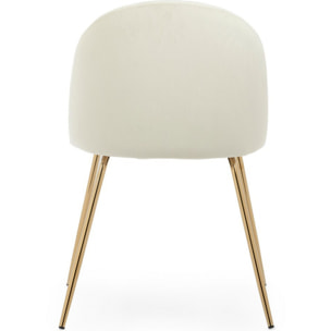 Set di 4 poltroncine TANYA in velluto bianco