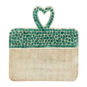 J-Line planche Coeur Mosaïque - bois - vert