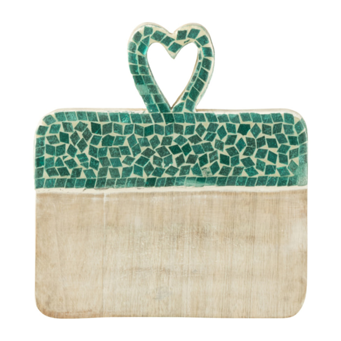 J-Line planche Coeur Mosaïque - bois - vert