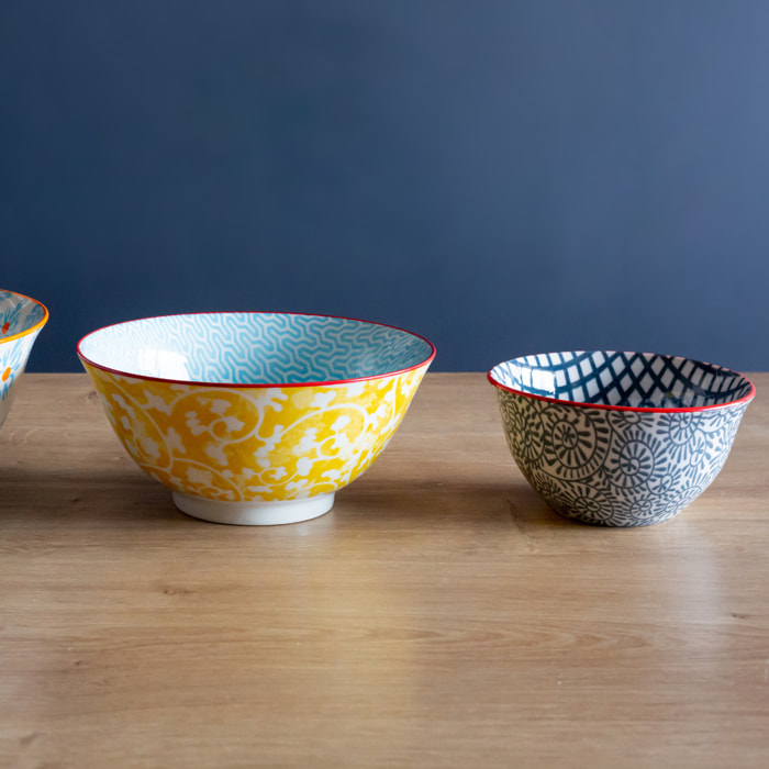 Lot de 6 bols médiums design 1, SABAE