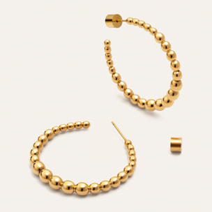 Pendientes Aro Bomb Acero Baño Oro