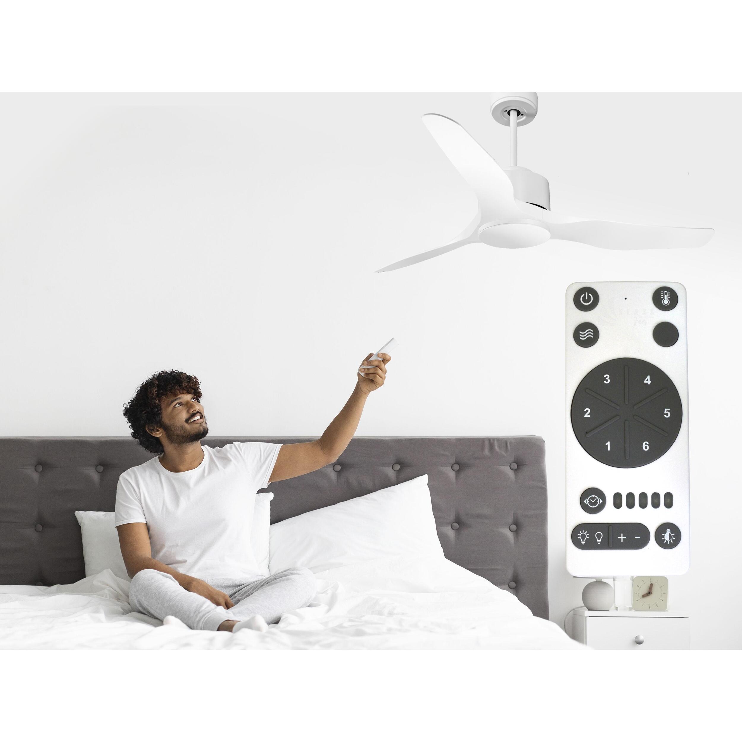 Ventilateur de plafond ø127 cm avec Wifi Réversible Hypersilence 40   W Blanc