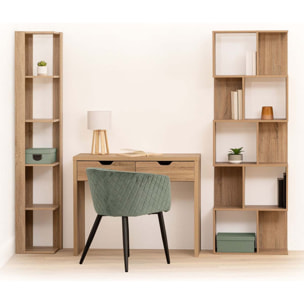 Étagère colonne d'angle effet chêne naturel beige