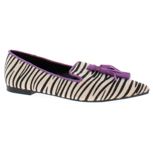 Marina Galanti Scarpe Donna Leopards Ballet Flat with Strap MG W24A042 Purple