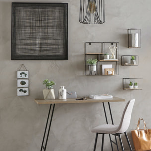 Set de 4 étagères murales noir L18/24/48cm