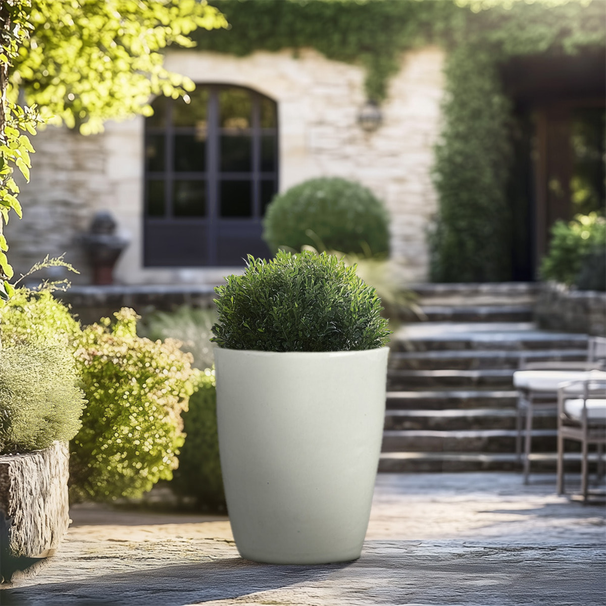 Provencelia - MERLIN 28x37cm, pot grande taille d'extérieur fait main en terre cuite émaillée