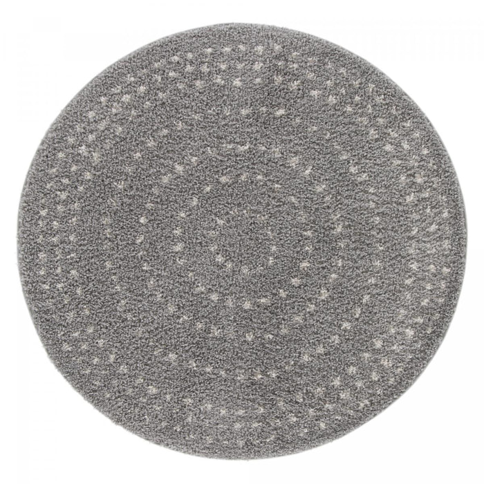 Tapis salon RADI 4 Beige 160x160 rond en polypropylène doux et soyeux