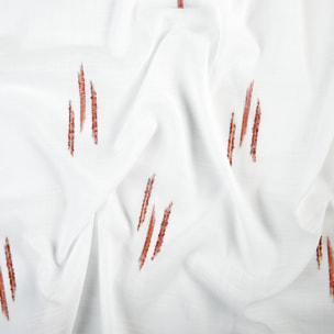 Voilage texturé motif fil coupé esprit ikat - Terracotta