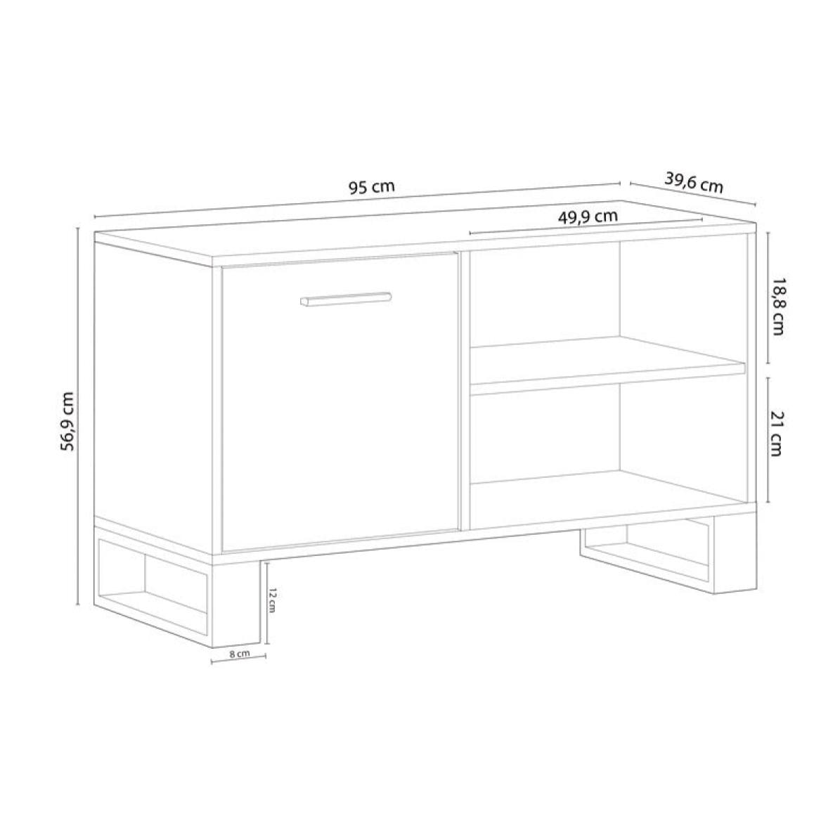 Mueble TV Raw 100 Roble oscuro - Negro