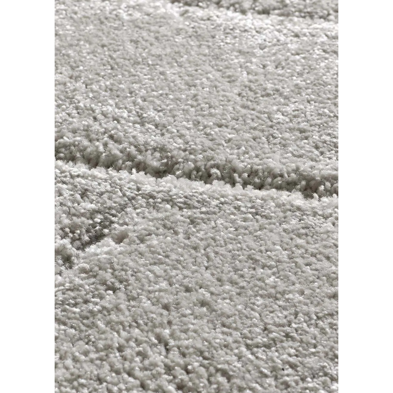 MOLIER Alfombra shaggy con formas abstractas en plata, varias medidas disponibles.